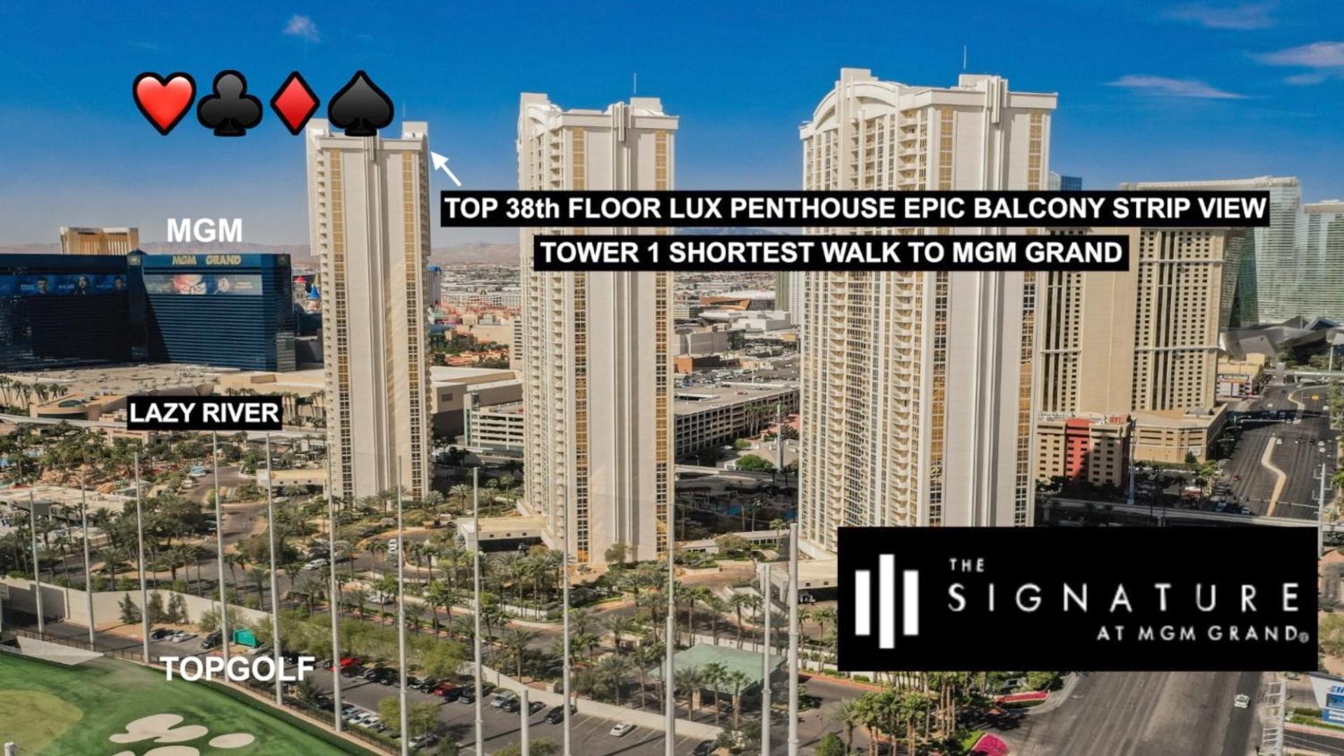 Signature Mgm Top 38Th Floor Penthouse Lux+ Best Balony Strip View Suite + No Resort Fee Las Vegas Exterior photo